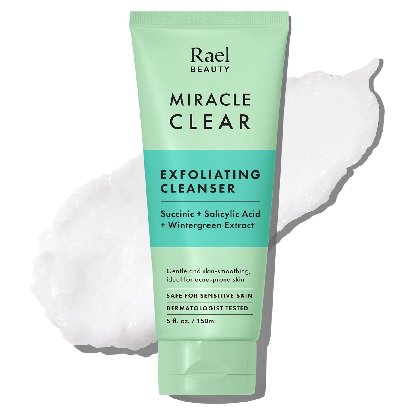 Rael Miracle Clear Facial Cleanser ? Makeup Remover, Face Wash for Women, Korean Skin Care (Exfoliating Cleanser, 5.1 fl. oz)