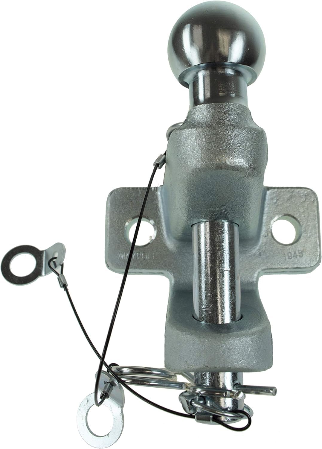 BITS4REASONS - NEW MODEL MAYPOLE 50MM SILVER SHINE & MATT TOWBALL - BALL & PIN HITCH MP84