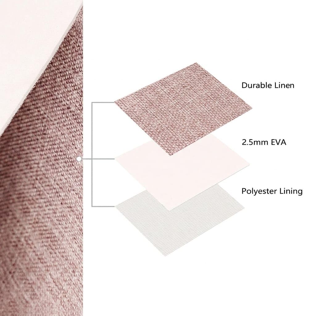 Mangata Canvas Storage Boxes, 25cm Cube Storage Bins Set of 6, Fabric Baskets with Cotton Rope Handle for Organizing Clothes Nursery Home (Pink/White)