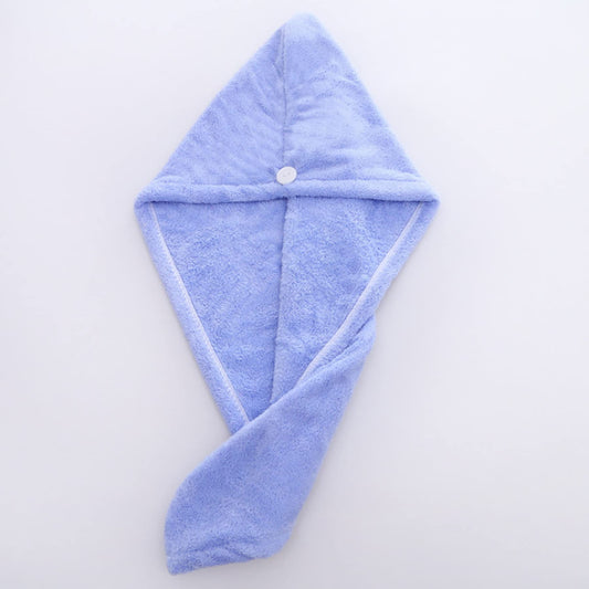 Mirero Microfibre Hair Drying Towel Wrap Super Absorbent Turban Rapid Dry Salon for Wet Curly Long & Thick Hair (Blue)