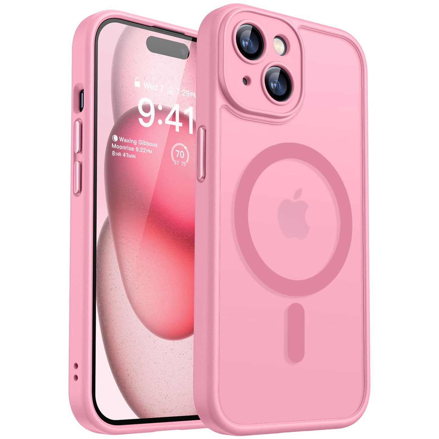 CANSHN Magnetic Compatible with iPhone 15 Plus Case, Upgraded [Full Camera Protection] [Compatible with Magsafe] [Translucent Matte] Shockproof