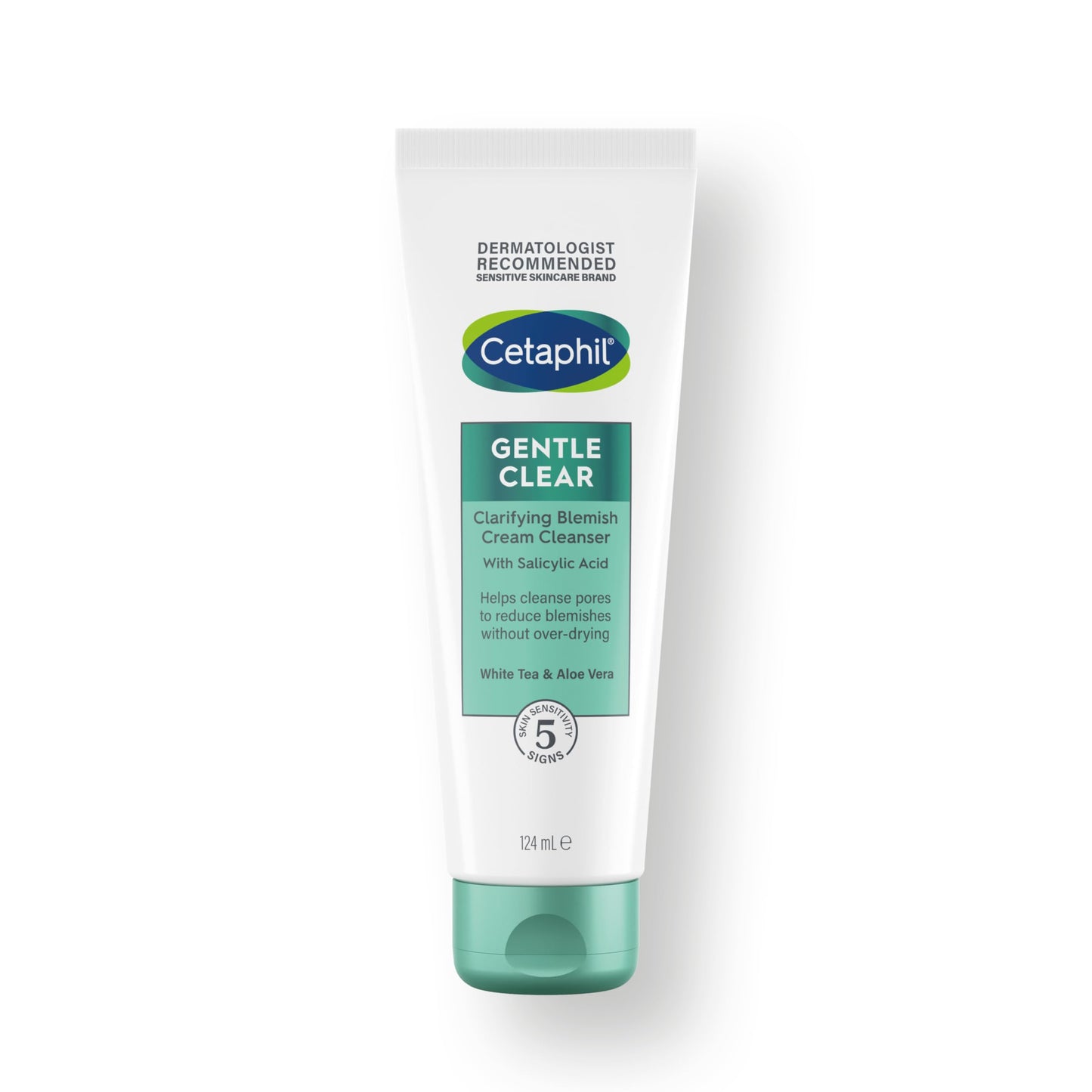 Cetaphil Gentle Clear Clarifying Blemish Cleanser 124ml, Face Wash for Gently Cleaning Pores, with 2% Salicylic Acid & Aloe Vera for Sensitive Skin
