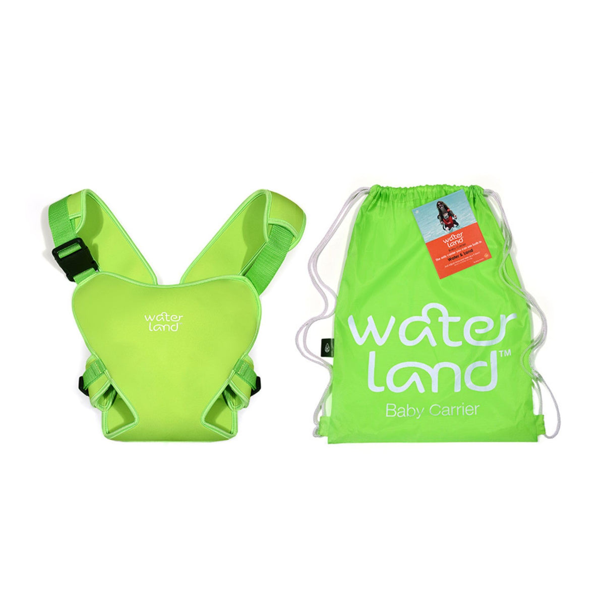 WaterLand Baby Carrier Innovative Carrier Seat for Water and Land Green - Waterproof Chest Strap for Toddlers with Adjustable Straps, Lightweight