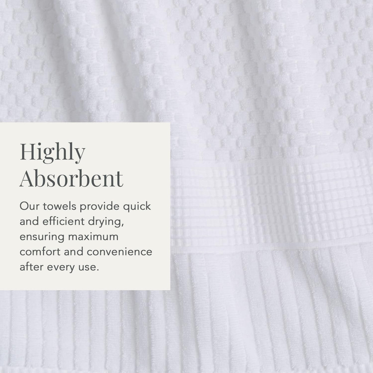 NY Loft 100% Cotton Hand Towel 6 Pack | Super Soft & Absorbent Quick-Dry Hand Towels 16" x 28" |Textured and Durable Cotton | Trinity Collection