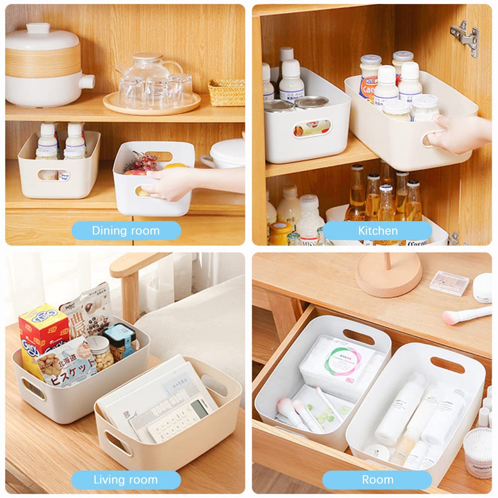 Bgfuni Set of 8 Small Plastic Storage Baskets, Office Home and Kitchen Tidy Organiser