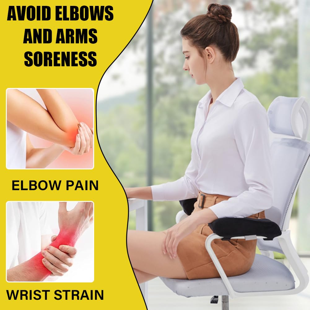 POHOVE 2 Pcs Office Chair Armrest Pads, Memory Foam Arm Covers