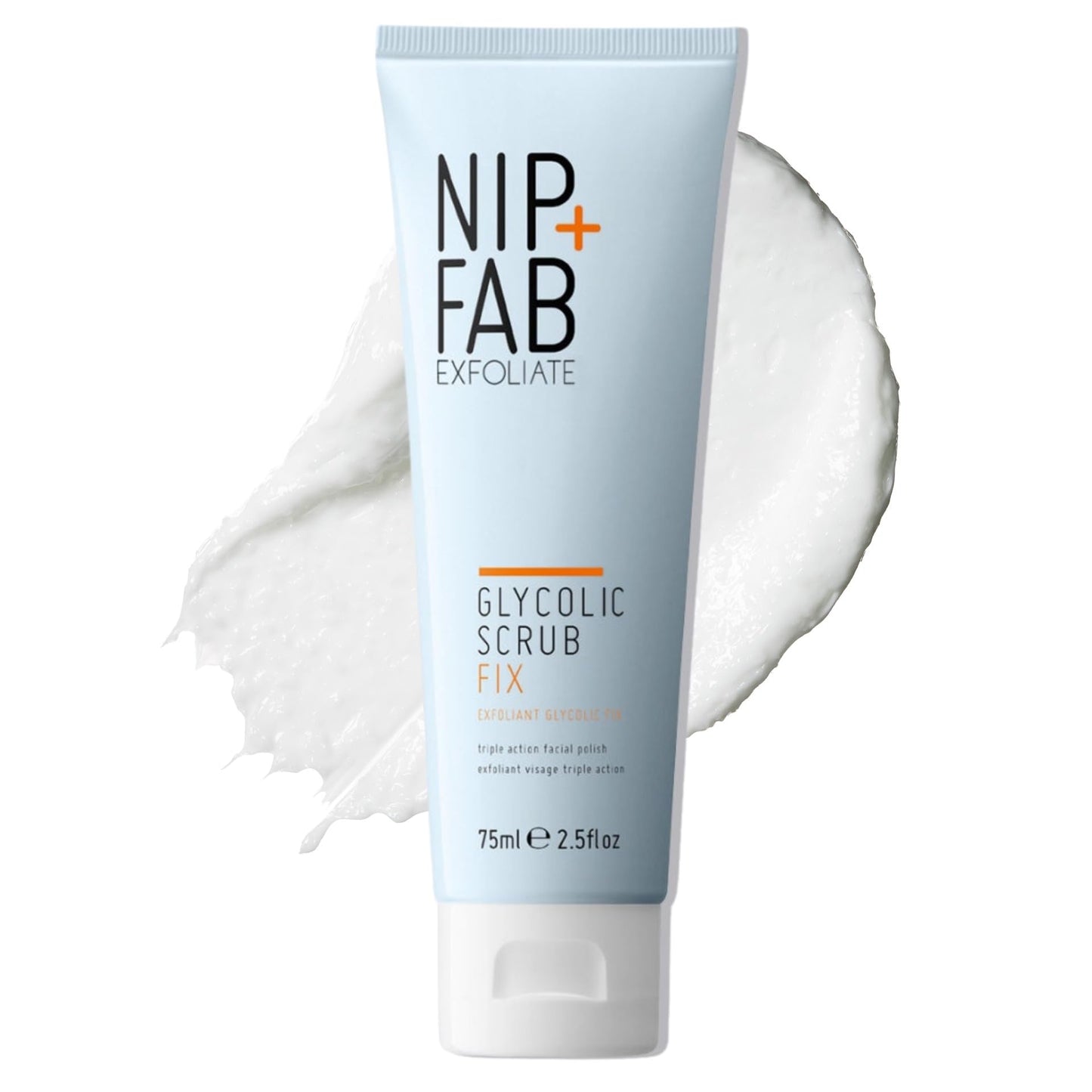 Nip + Fab Glycolic Acid Fix Face Scrub With Salicylic Acid, AHA/BHA Exfoliating Facial Cleanser Polish Refining Pores Skin Brightening, 75 Ml