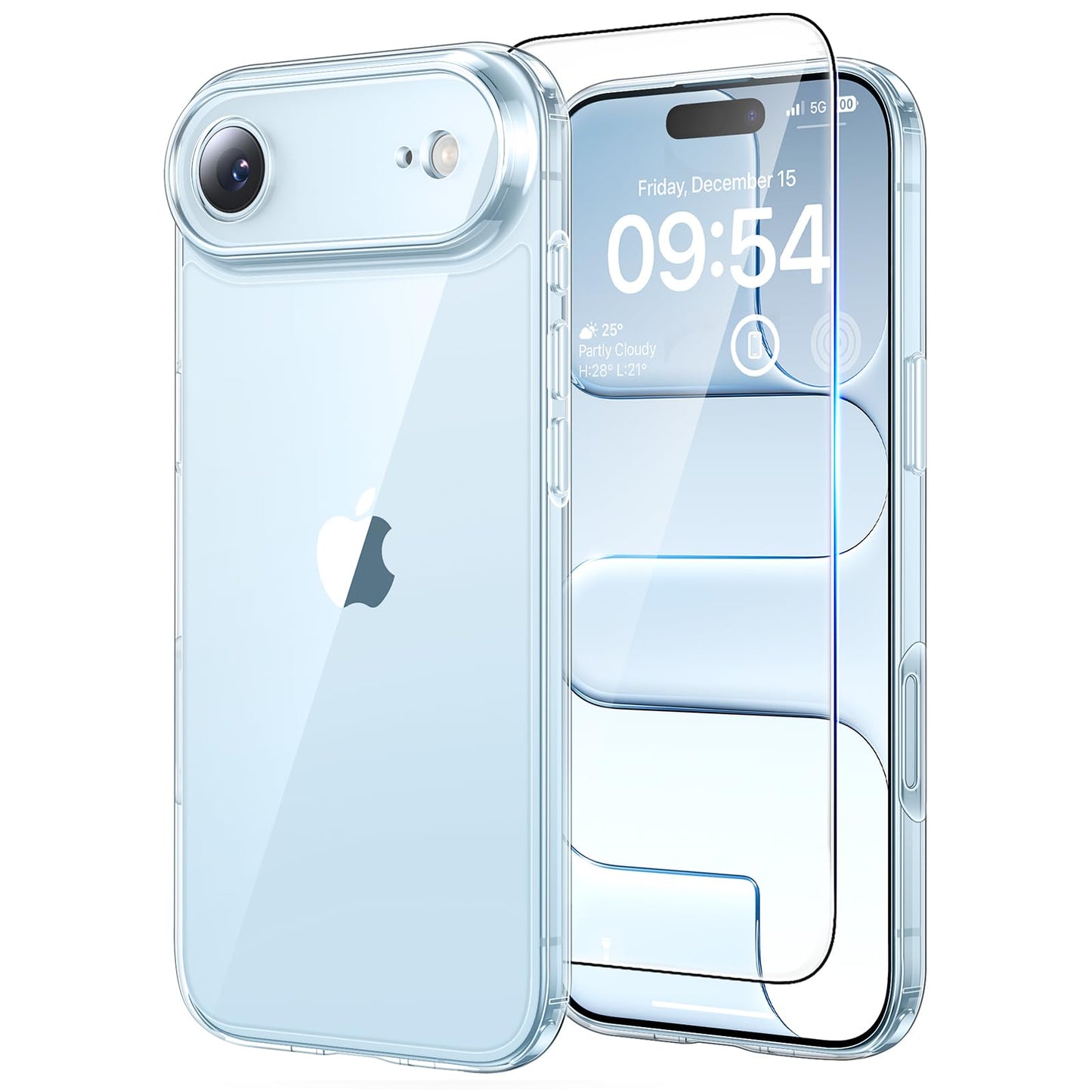 TAURI for iPhone Air Case, [Full Camera Protection] with HD Screen Protector, Not-Yellowing Military-Grade Protection Shockproof Slim Phone Case for
