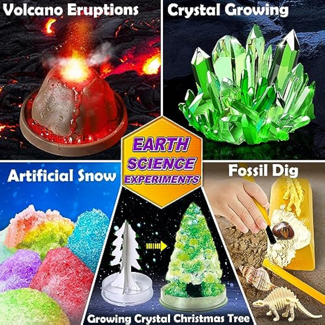 UNGLINGA 150 Experiments Science Kits for Kids, S.T.E.M Educational Toys for Boys Girls Birthday Gift Ideas, Volcano, Chemistry Scientist Set