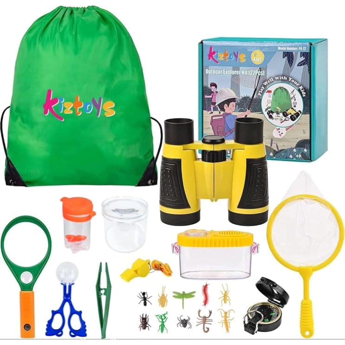 Outdoor Explorer Kit Gifts Toys,Kids Binoculars Set,Outdoor Exploration Set,Best for 8+ Year Old Boy and Girl,Kids Adventure Kit,Children Outdoor Educational Kit(22 PCS)