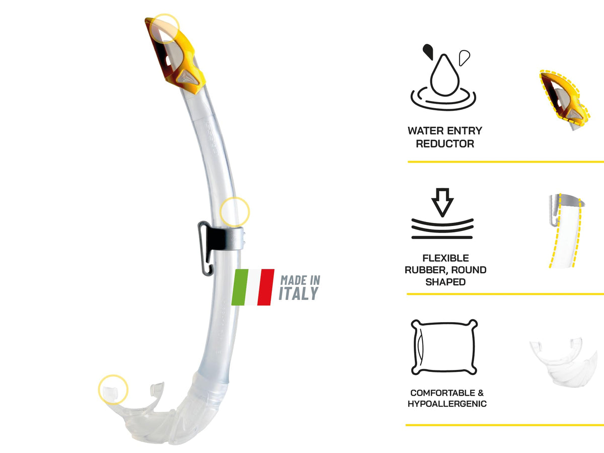 Cressi Onda Mare Italian Made Snorkel Set - Clear/Blue,