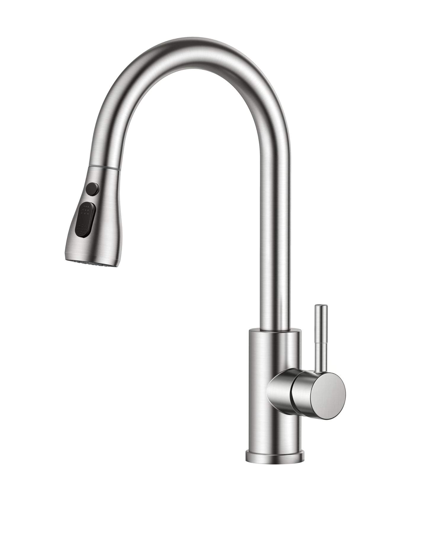 FORIOUS Kitchen Tap, Kitchen Mixer Taps with Pull Out Sprayer, Swivel Single Handle High Arc Pull Down Stainless Steel Sink Faucet