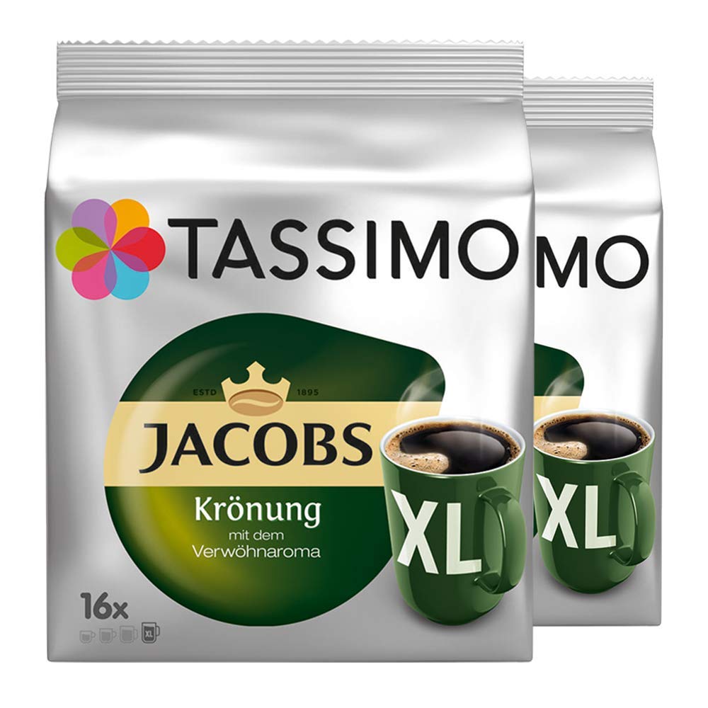 Tassimo Jacobs Kronung XL T Discs Pods - 2 Packs, 32 Servings