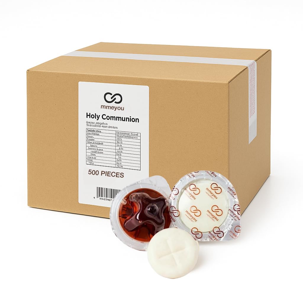 Mmeyou Packaged Holy Communion Wafers Prefilled Communion Wine Mmeyou Communion Cups Wafer with Red Grape Juice - All in one packaged communion set.