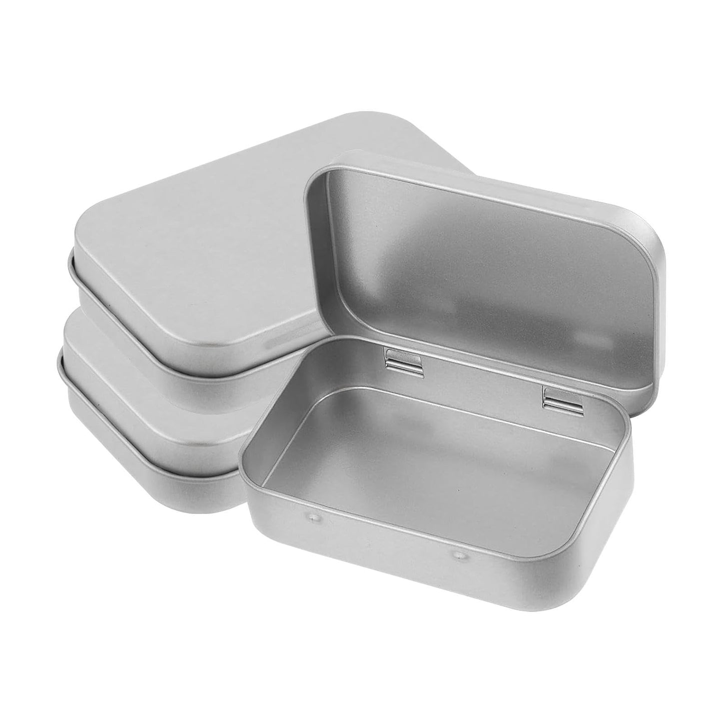 Junohawk 3 Pack Metal Tin Boxes with Hinged Lids Small Storage Containers