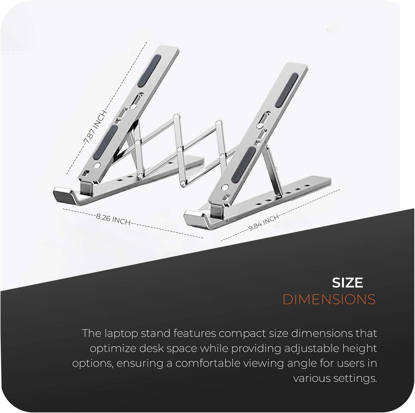 Roe Tenpo Adjustable Laptop Stand for Desk, 6-Angle Laptop Riser Portable Laptop Holder