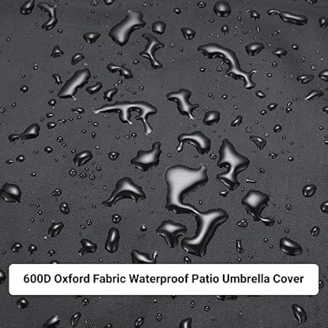 OKPOW Parasol Covers Waterproof 600D Oxford Fabric Patio Umbrella Cover with Zip (190 * 30 * 50cm), for 2m 2.2m 2.3m 2.4m 2.5m 2.7m 2.8m 3m Garden Outdoor Umbrella (Black)