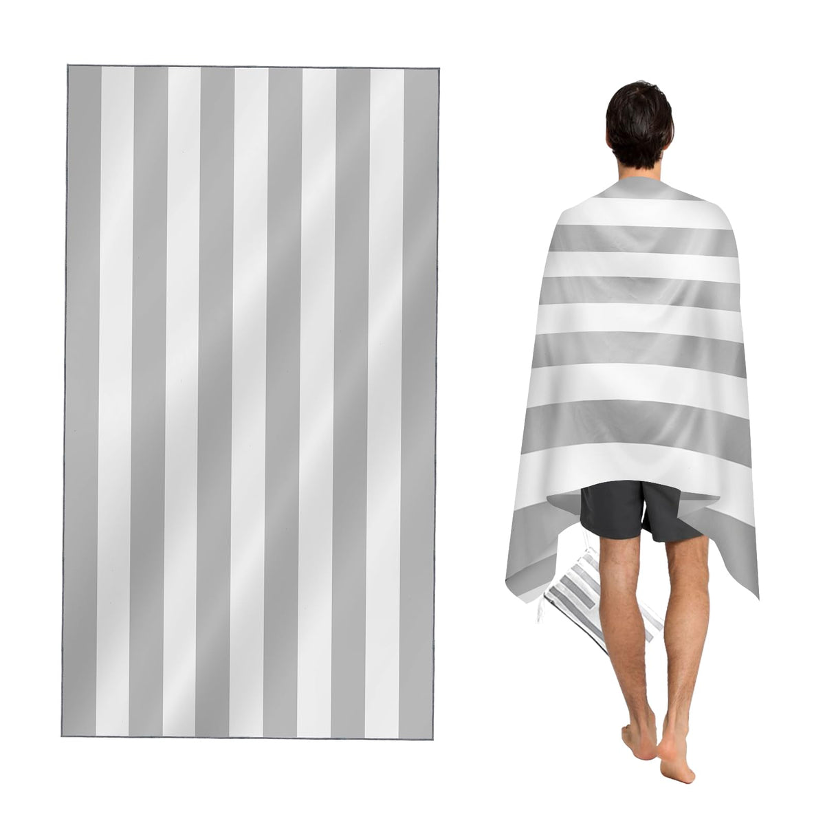 CNMTCCO Large Beach Towel for Adults with Bag - Quick Dry Microfibre - 100% Recycled Towel - Sand Free, Lightweight, Compact (160x90cm, 63x35in)