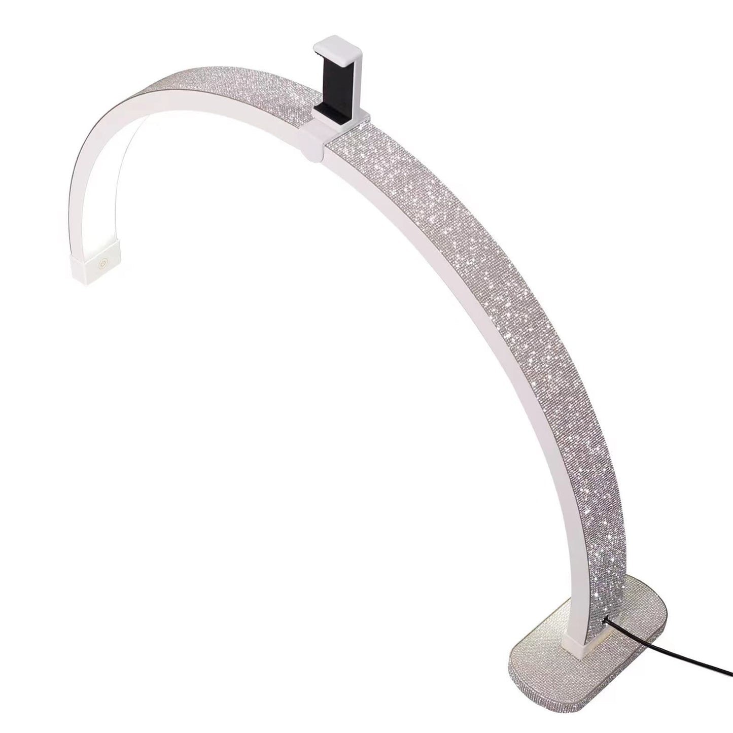 FOSOTO Half Moon Nail Lamp LED Desk Nail Light Professional for Manicure Nail Art 3200K-5600K Stepless Dimmable Eye Protection with Crystal Rhinestone