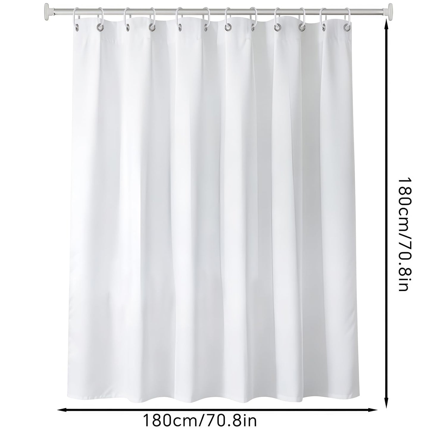 FAIRYGATE White Shower Curtain, 180 x 180 cm