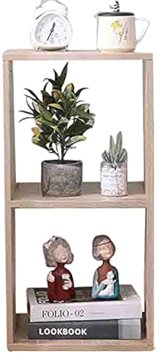 ETNIC ART Double Cube Furniture Storage Bookcase Shelf Oak 35 x 30 x 70 cm MDF Wood Shelf Design Office Entrance Living Room