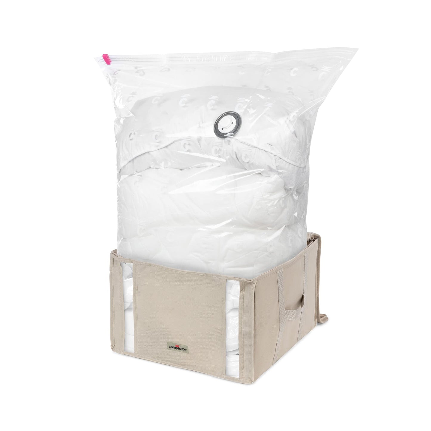 Compactor Dune 3D Semi-Rigid Vacuum Box, Medium, Beige – Space-Saving Solution (Sku: RAN7651)