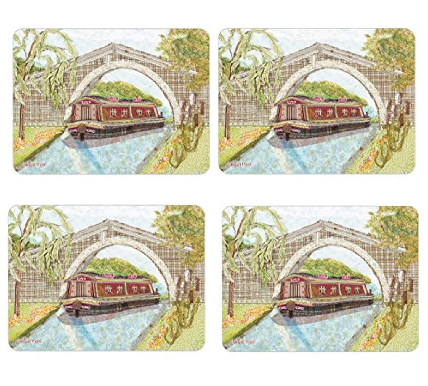 Abigail Mill Pack of 4 Canal Barge Placemats Set of Four Tablemats