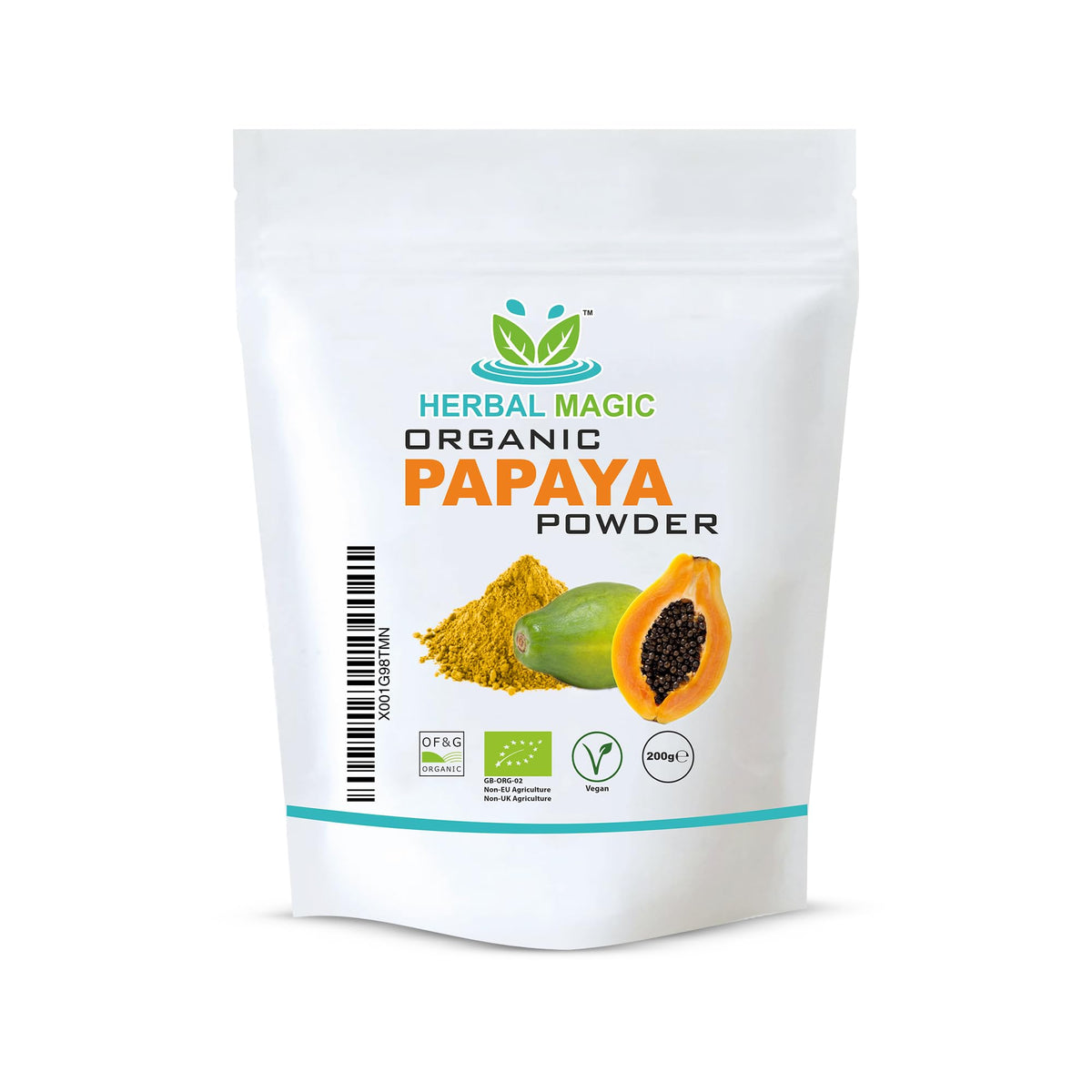 Herbal Magic's Organic Green Papaya Fruit Powder/Carica Papaya - Give your smoothies that extra Wow with our exotic Papaya Powder! Natural Face Mask -