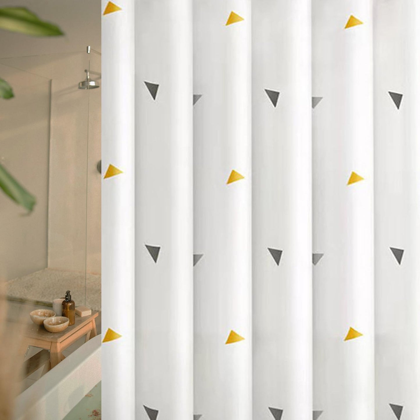 hzkais Shower Curtain, Mould Proof and Mildew Resistant Washable Bathroom Curtains, Shower Curtain for Bathroom, Bath Curtains with Hooks
