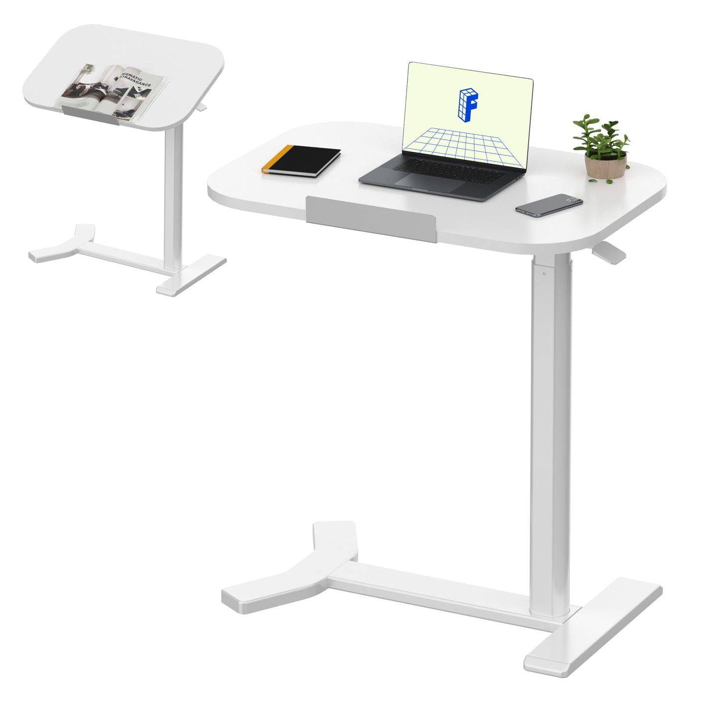 FLEXISPOT C-Shaped Side Table Height Adjustable End/Bedside Table for Sofa Bedroom Living Room Office