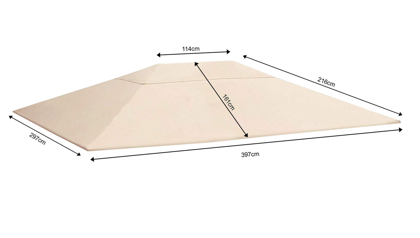QUICK STAR Replacement roof for garden pavilion 3x4m Beige antique pavilion roof replacement cover