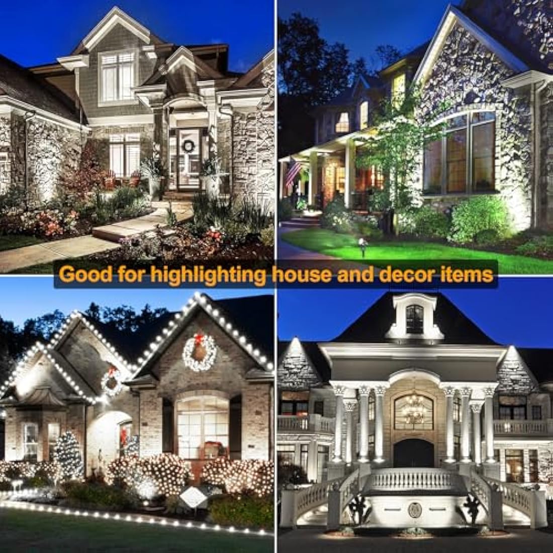 NATPOW Garden Lights, Garden Spike Lights Mains Powered, LED Spotlight Outdoor 6-in-1 Landscape Spot Light with Adapter, IP65 Waterproof 5V Spotlights for Lawn, Pathway, Yard (6000K)