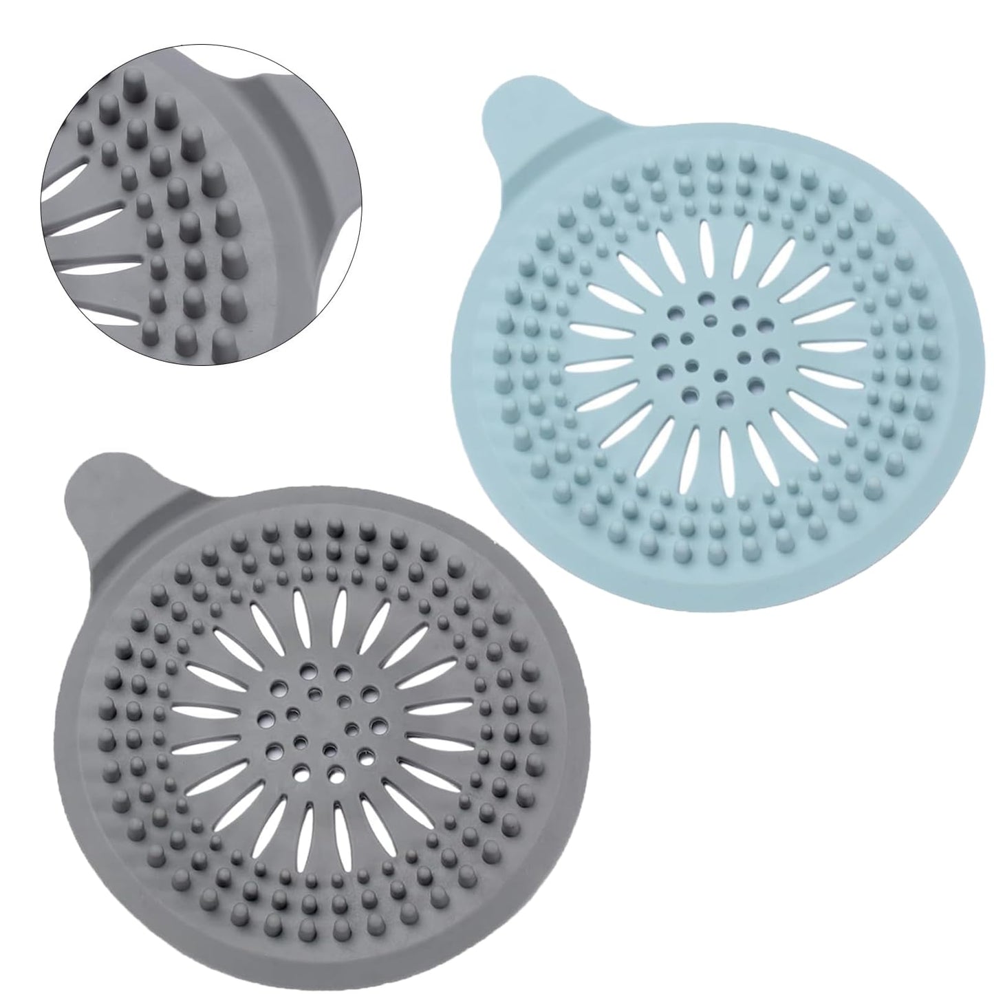 Alyvisun 2Pcs Silicone Shower Hair Catcher with Suction Cup