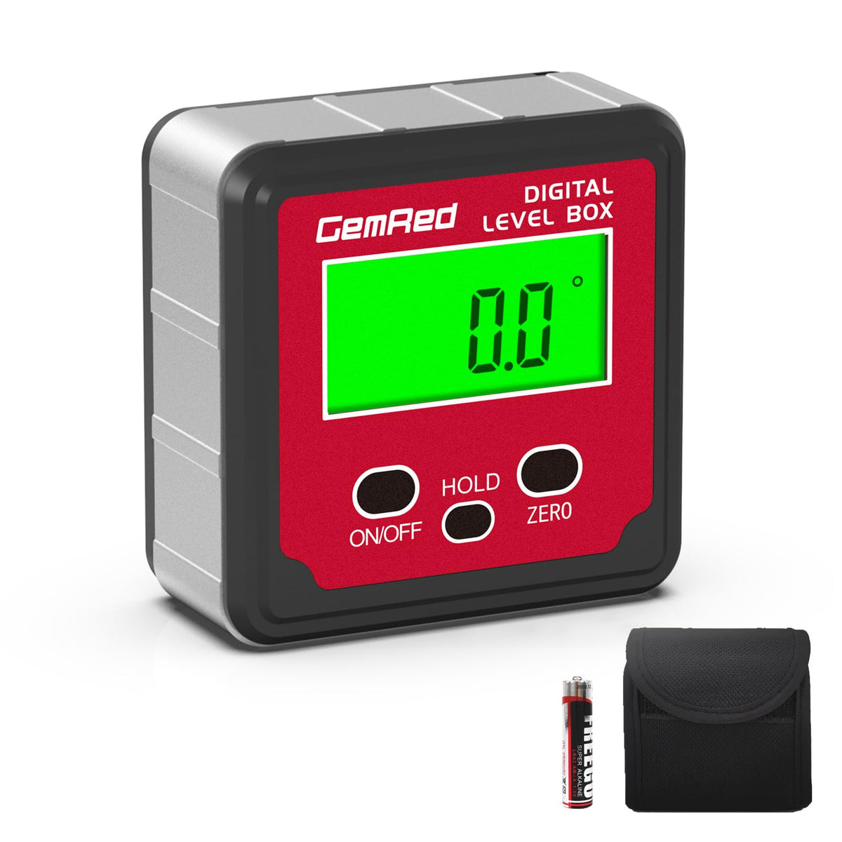 GemRed Digital Level Box, Digital Angle Finder Tool Bevel Gauge Inclinometer with Hold Function Backlight and Magnetic Base for Woodworking Building