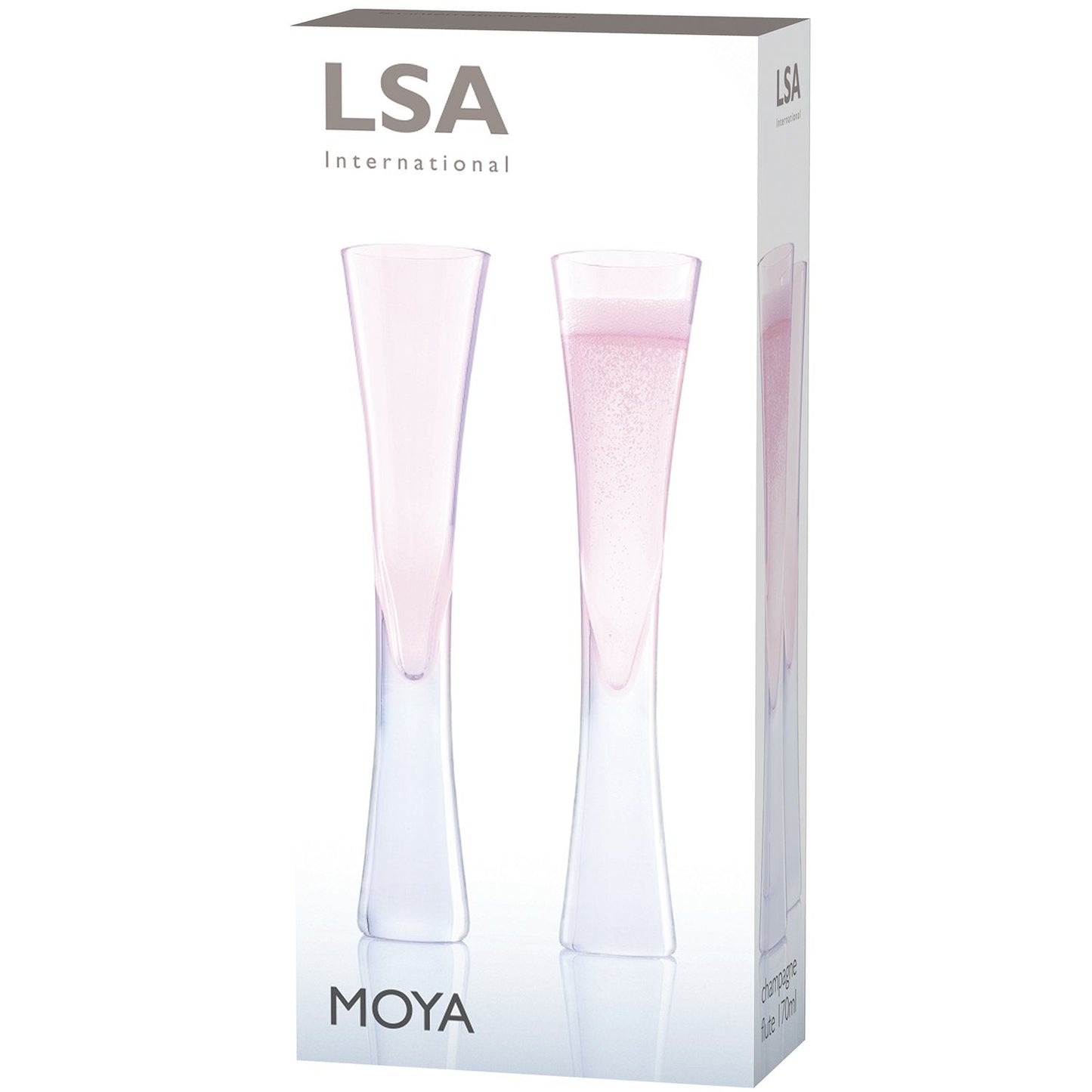 LSA International Moya Champagne Flute 170ml Blush x 2, 2 Count
