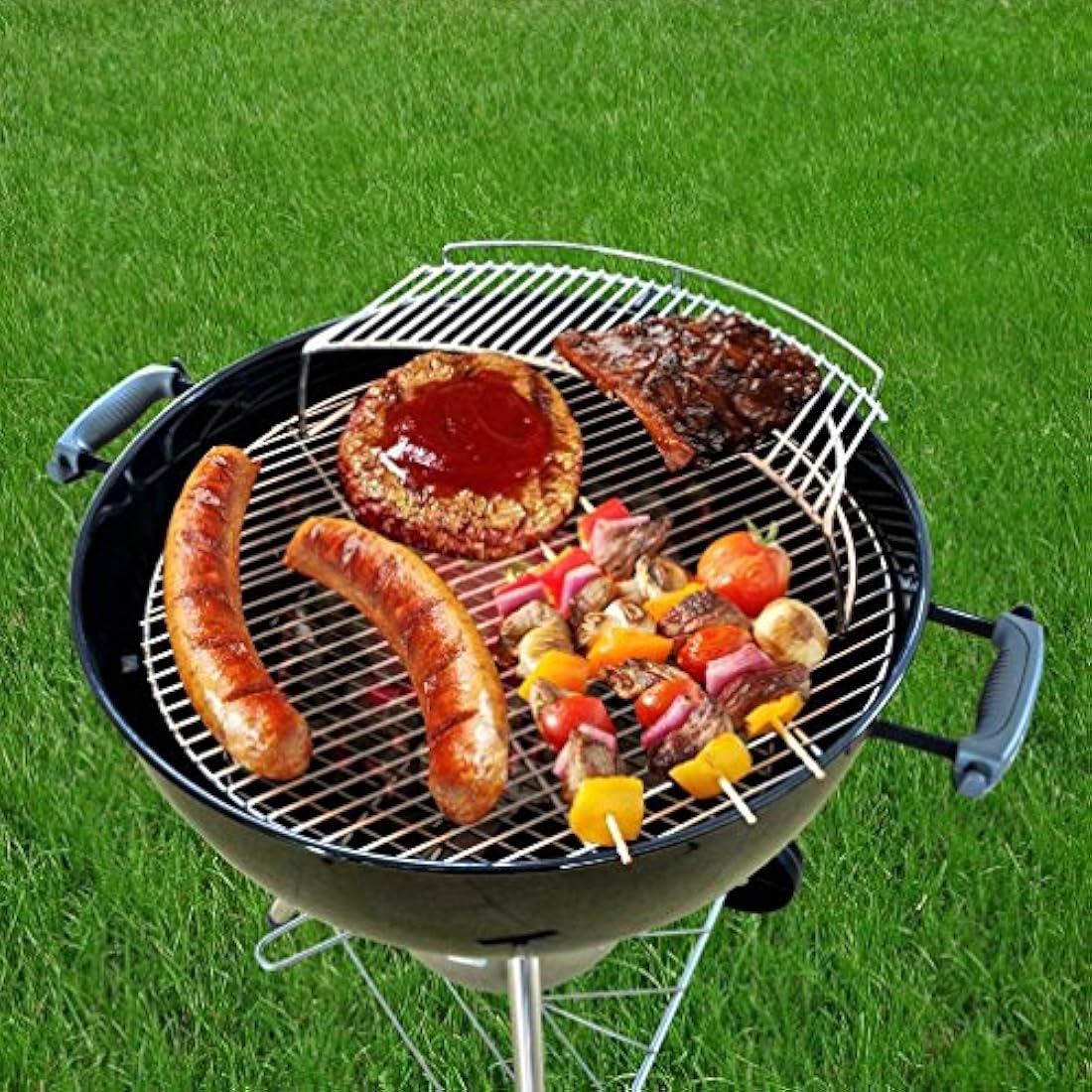 Onlyfire BBQ Warming Rack for Weber Kettle Charcoal Grill Kamado Cermic Grill and Smoker