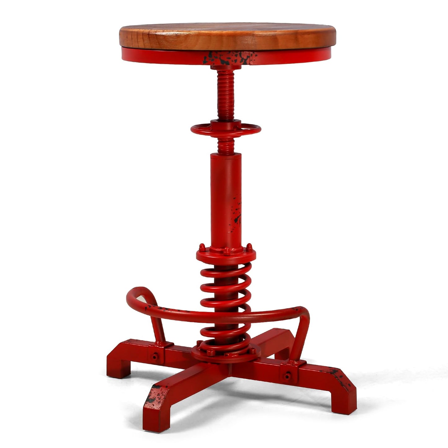 BOKKOLIK Industrial Bar Stool, 24-28 Inch Height Adjustable, Vintage Kitchen Island Stool, Farmhouse, Guitar Stool