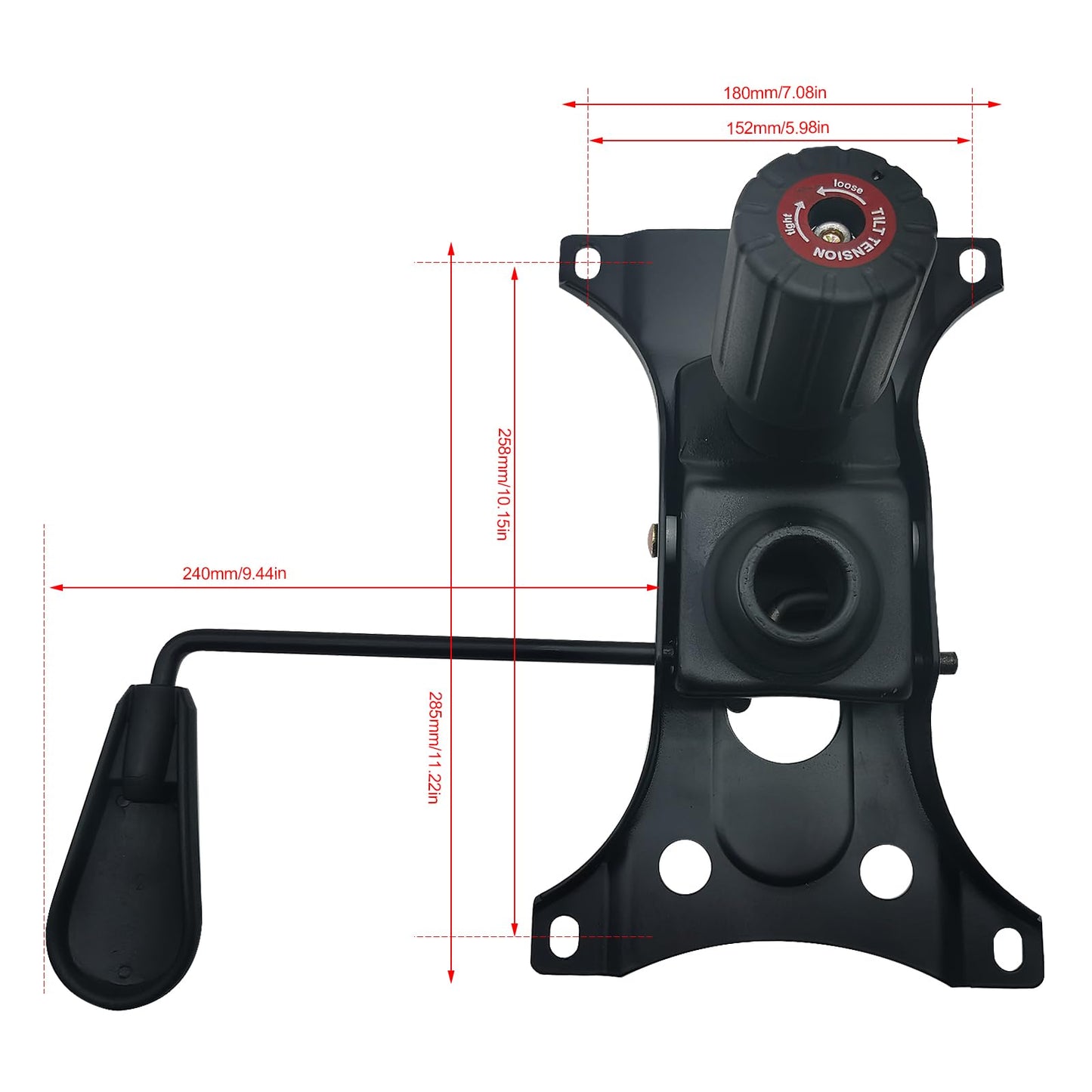 Yearninglife Replacement Office Chair Base Plate Tilt Locking Lever Base Plate Mechanism Rocker Function Height Adjustment for Office Chair Lock