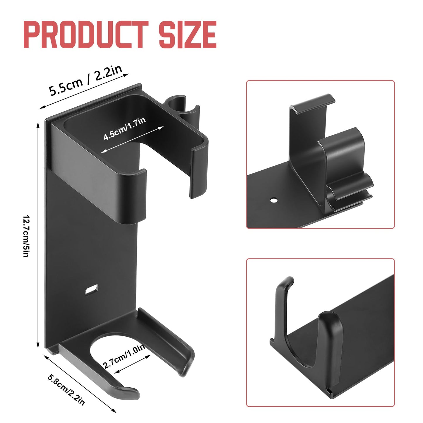 Moqing Wall Mount Holder for Dyson Airwrap Styler Hair Curling Iron Barrels, Metal Organizor Storage Rack Suitable for Various Curly Hair