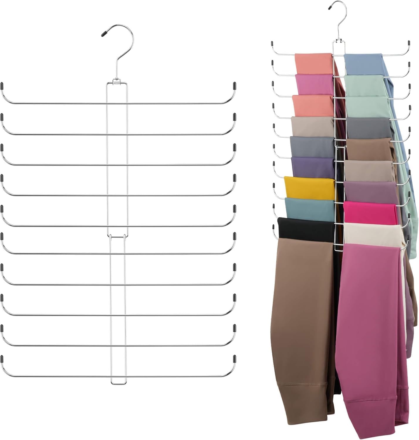 Legging Organizer for Closet, Rotatable Yoga Pants Hanger for Women's XS-XL and Girls' Leggings, Holds Up to 20 Pairs