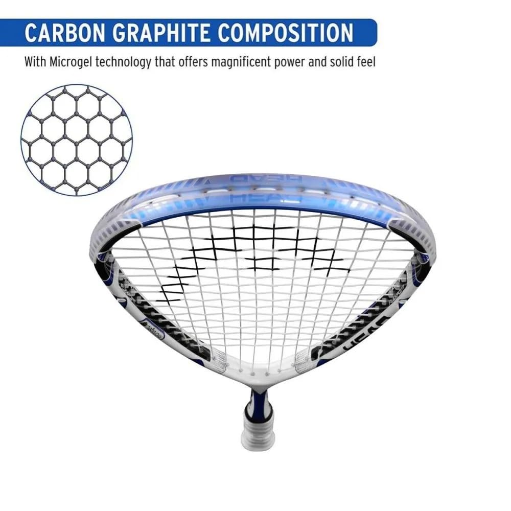 HEAD Microgel 125 Squash Racquet - Blue/White, Size 100