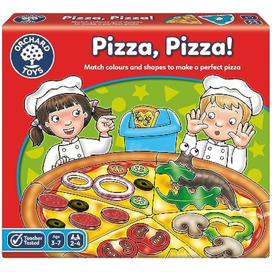Orchard Toys Pizza, Pizza! Game, Educational Board Game for Preschoolers and Children Age 3-7, Shape and Colour Game, Educational Game Toy