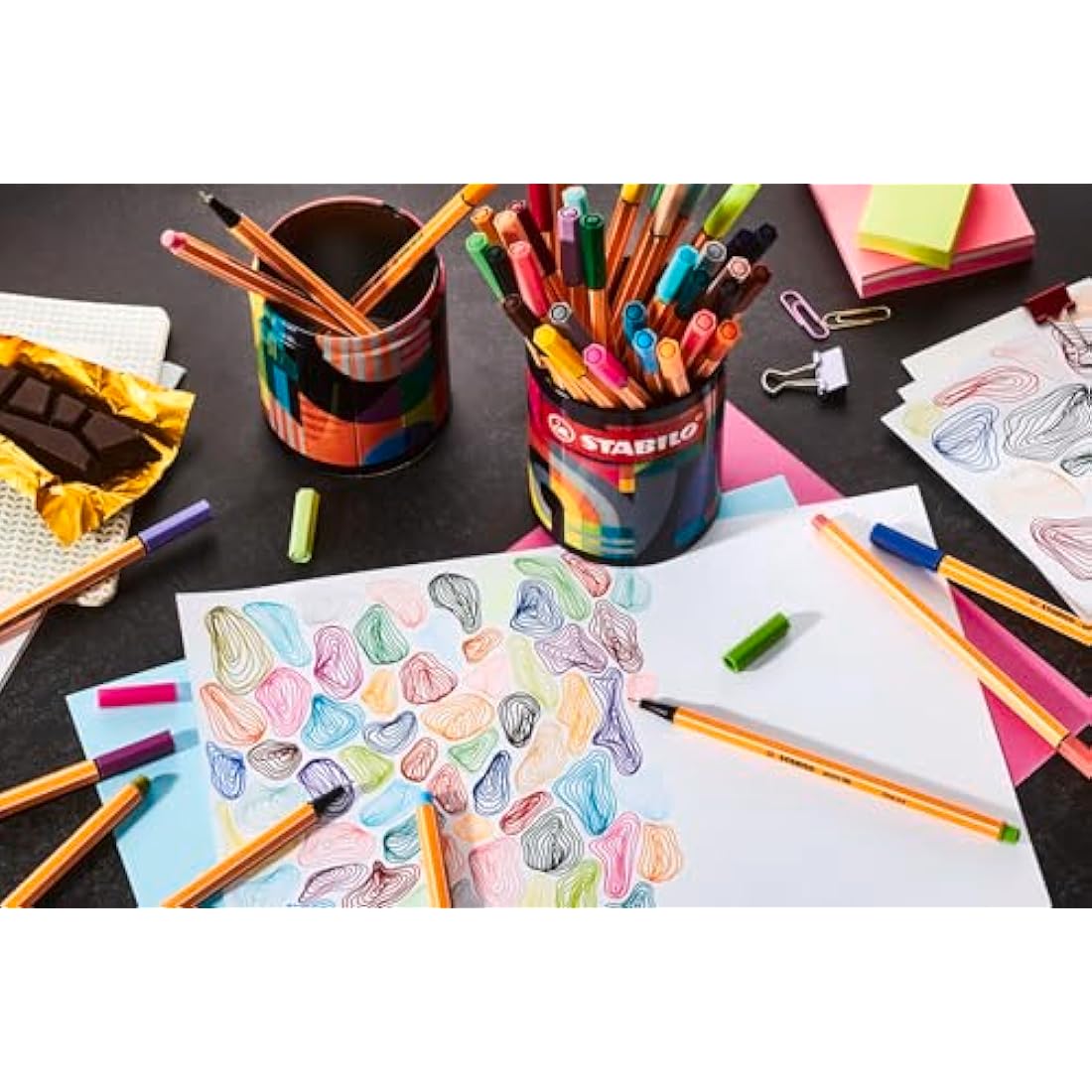 STABILO point 88 - Fineliner - ARTY - Tin of 45 - Assorted Colours