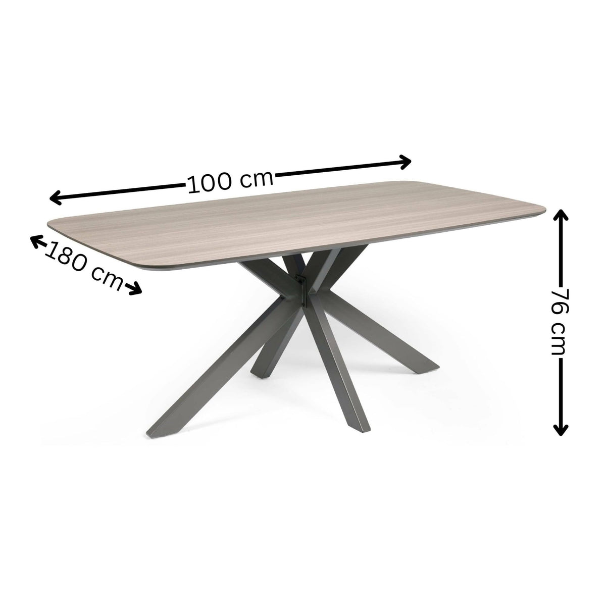 Julian Bowen Noah Rectangular Dining Table, Brown - H76 x W180 x D80cm