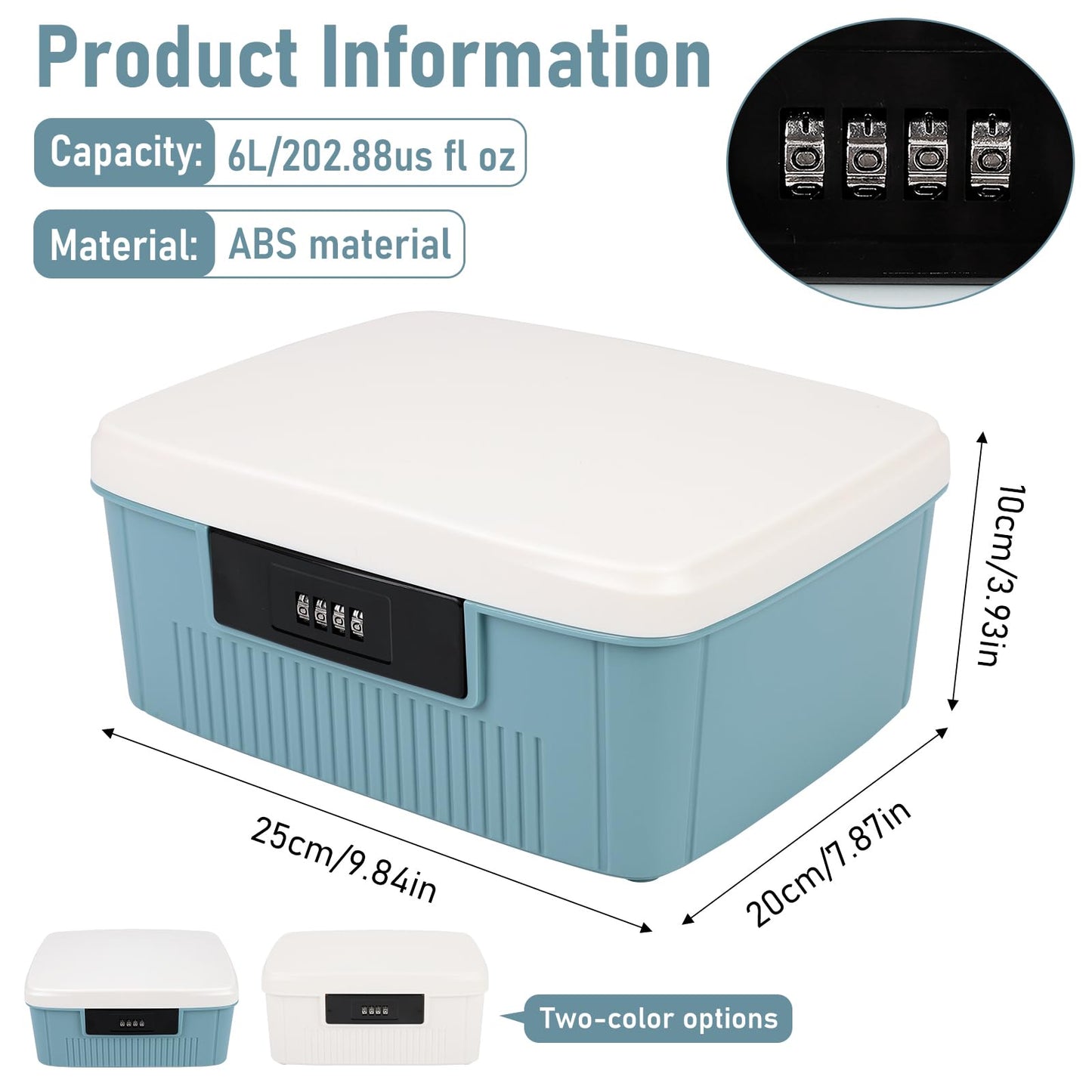Clyfanesy Lockable Medicine Box with Combination Code,2 Layer Medicine Case