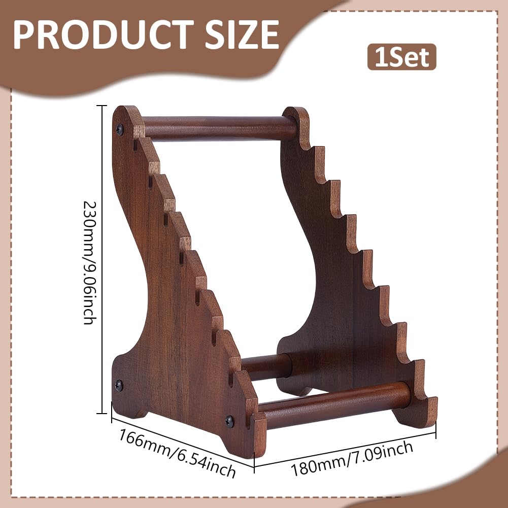 UNICRAFTALE Wood Knifes Display Stand Camel 8 Tier Knife Block Blade Collection Displays Holder Knife Storage Rack Wooden Displays Case for Knifes
