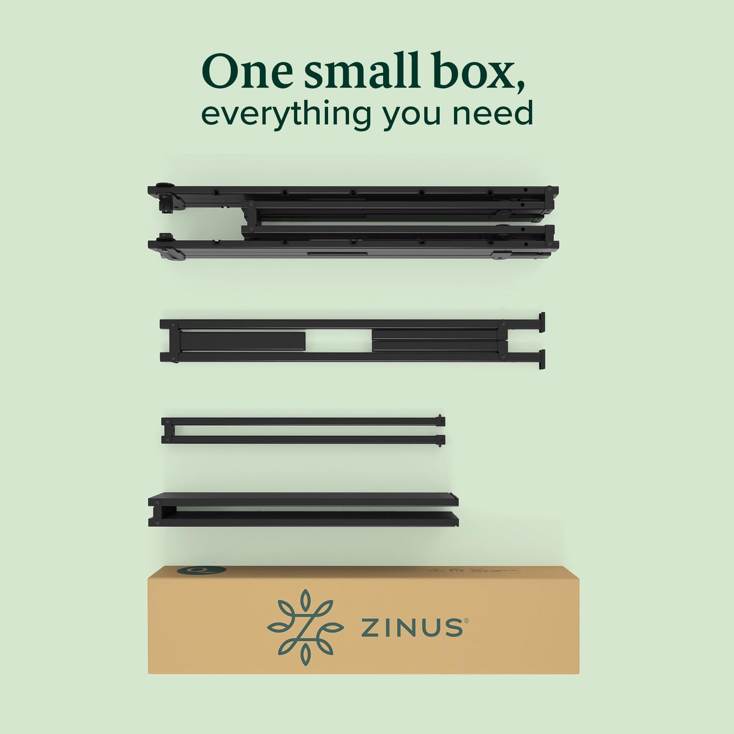 Zinus Caleb Single Bed frame - Bed 90x190 cm - 36cm Height - Metal bed frame with Underbed storage and steel slat support - Foldable bed - Black