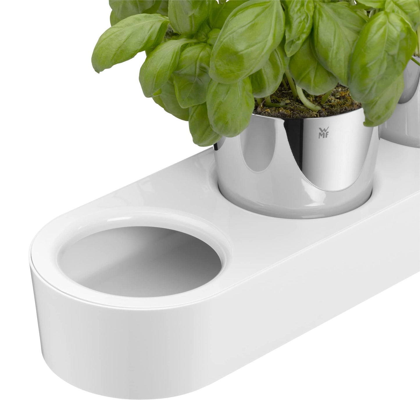 WMF Gourmet herb pot with irrigation system 3-part, herb garden for the kitchen, 36x 12.5x 12.5 cm, for fresh kitchen herbs, white