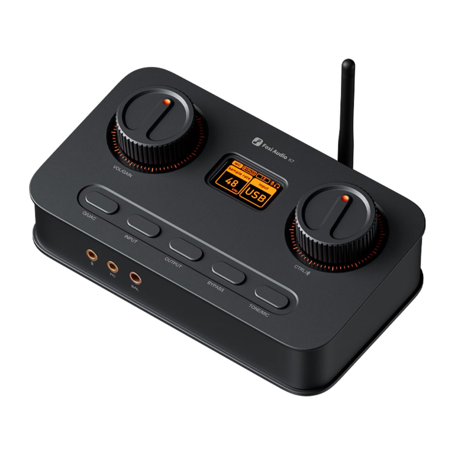Fosi Audio K7 DAC Headphone Amplifier up to PCM 384kHz/32bit, USB C/Bluetooth aptX HD LL/Optical/Coaxial/Mic Input, 4.4mm Balanced/3.5mm/RCA Output