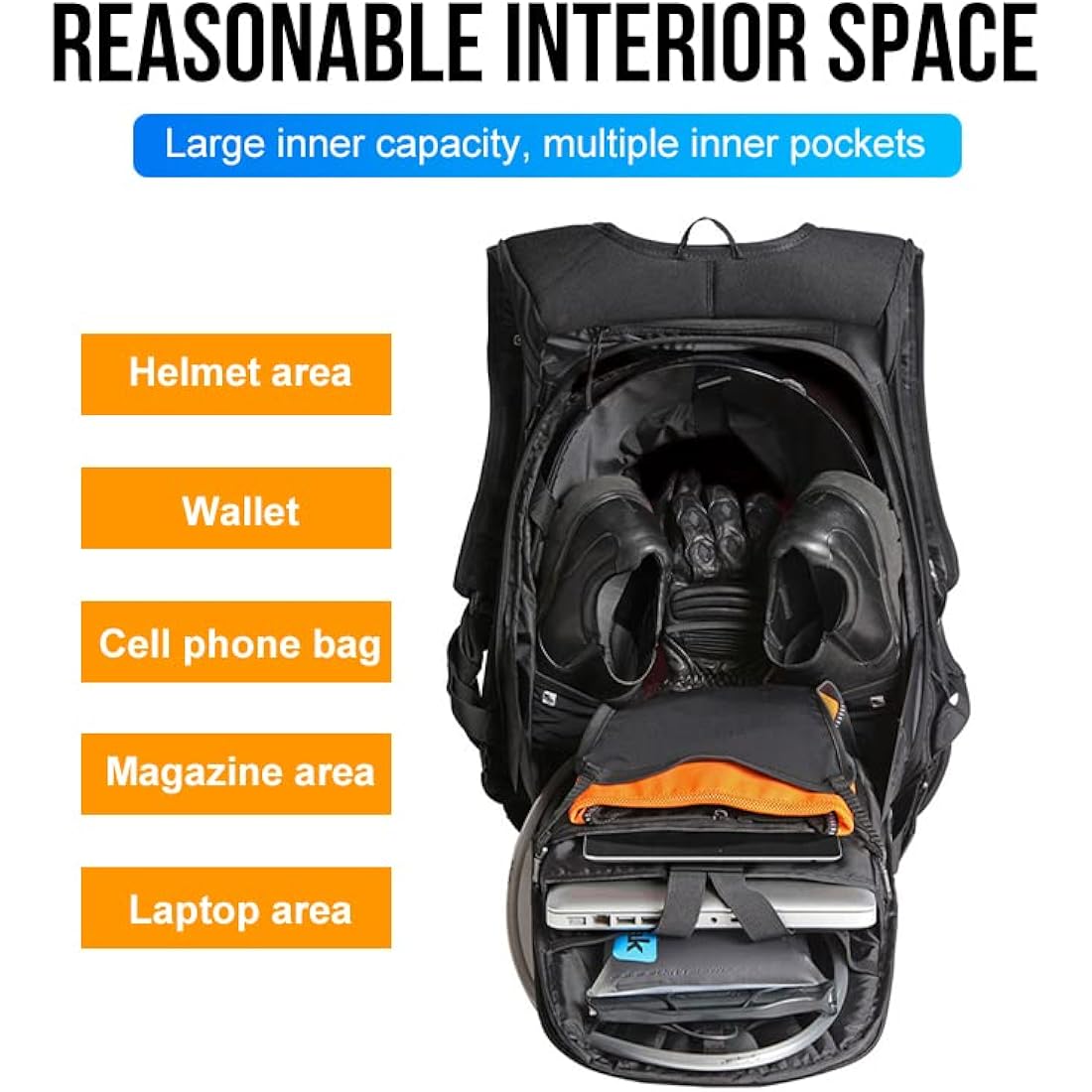 Motorcycle Hardshell Backpack,Carbon Fiber Motorbike Rucksack Storage Bag Large Capacity,Waterproof Laptop Backpack Luggage Bag for Travelling Camping Cycling Storage